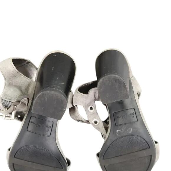 Sam Edelman Shoes Womens 6.5 Heeled Sandals Ankle Straps Leather Block Heel Grey - Picture 10 of 15